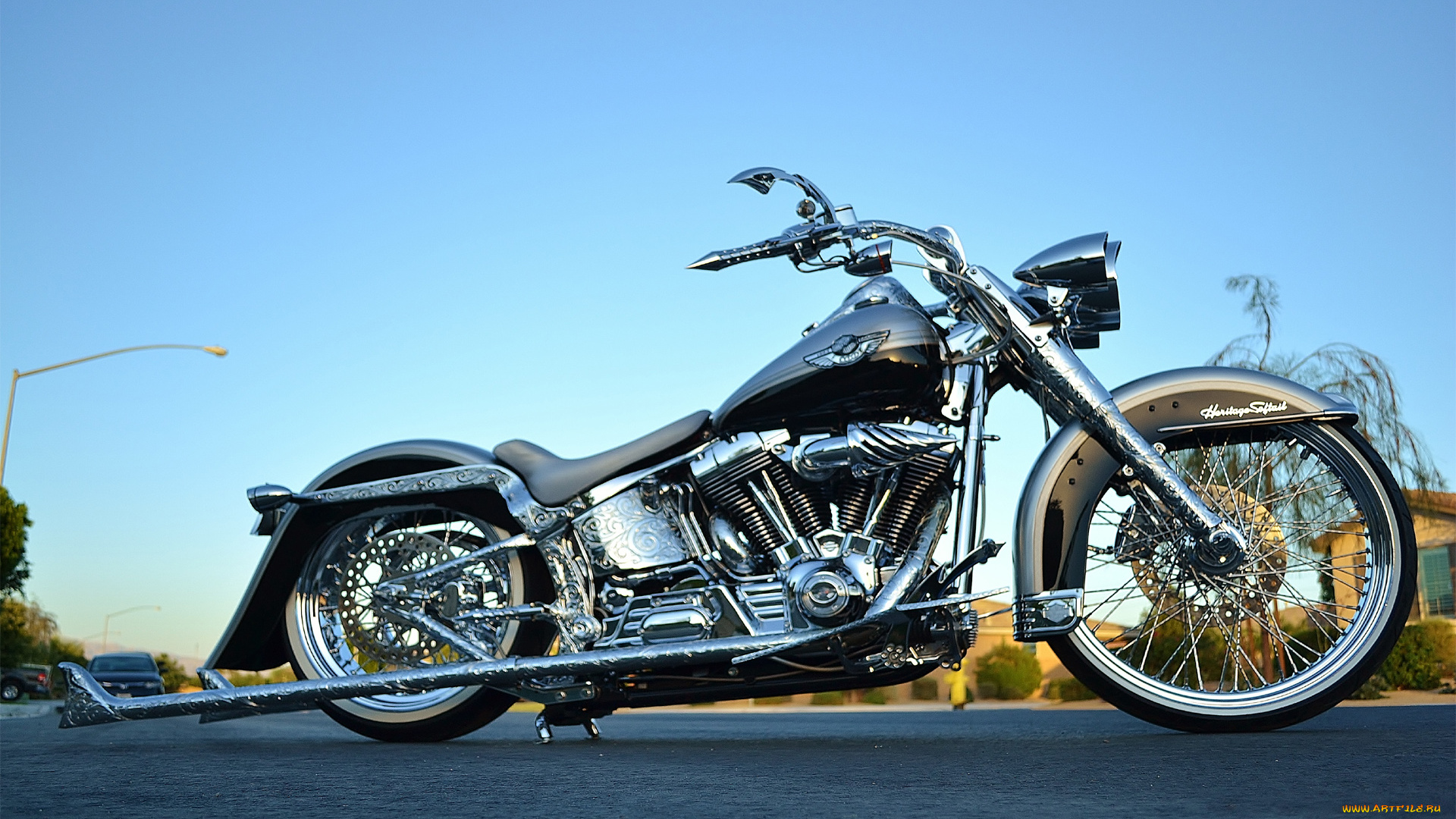 мотоциклы, customs, softail, heritage