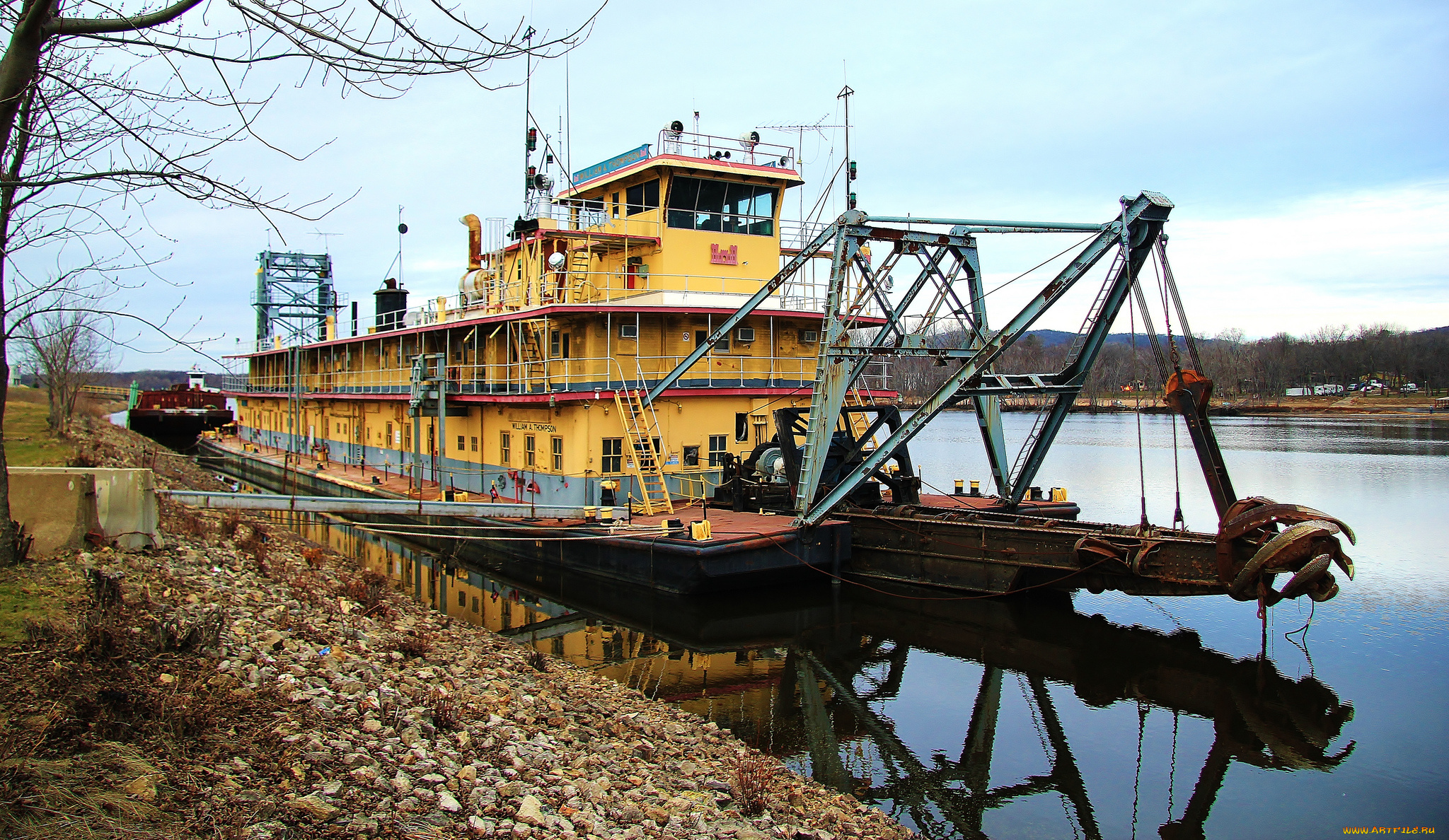 mississippi, river, dredge, техника, строительная, техника, плавучий, земснаряд