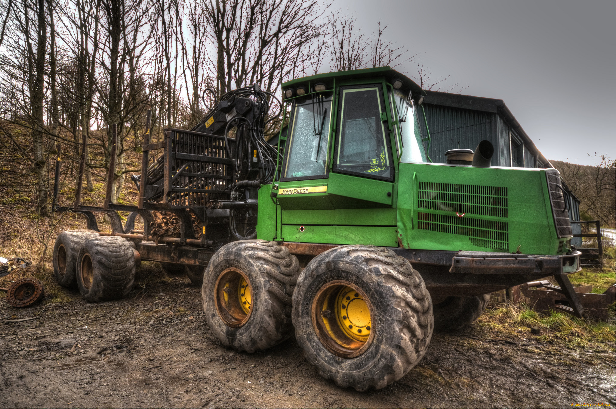 john, deere, log, hauler, техника, тракторы, прицеп, колесный, лесозаготовка, трактор