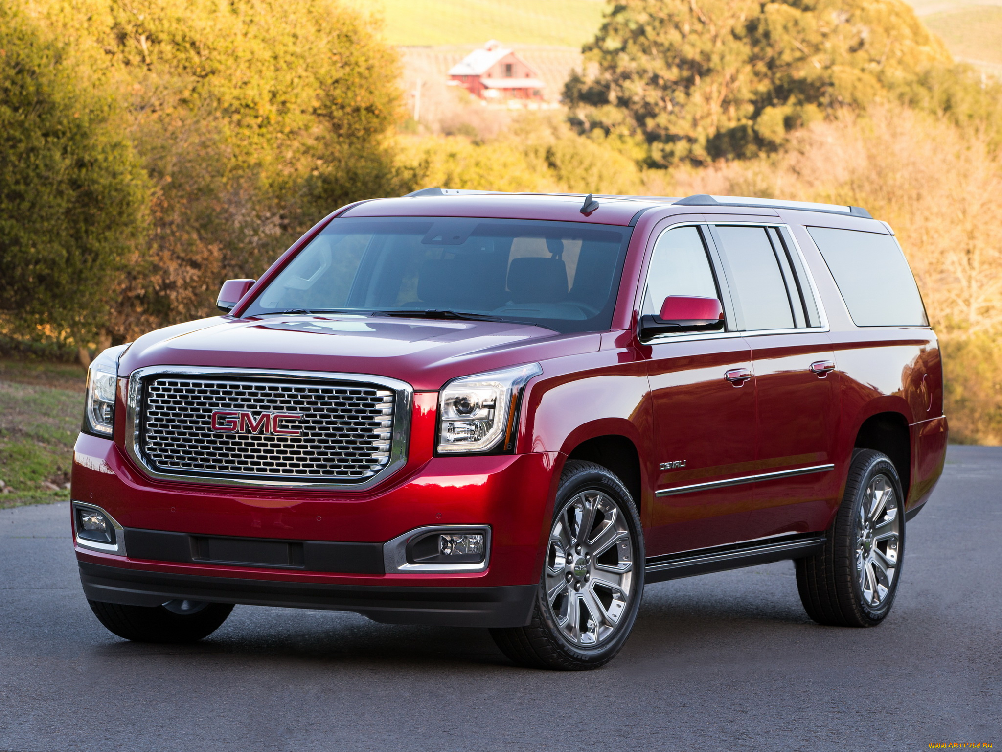 автомобили, gm-gmc, gmc, denali, xl, yukon, 2014, красный