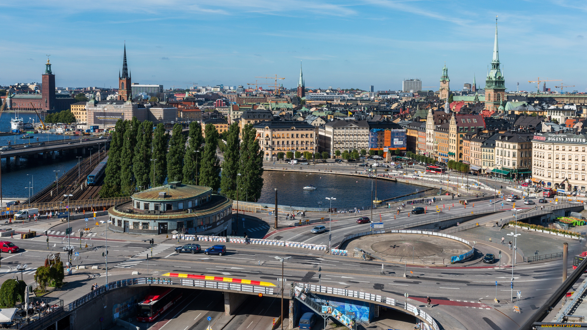 города, стокгольм, , швеция, дома, стокгольм, stockholm, дороги, река