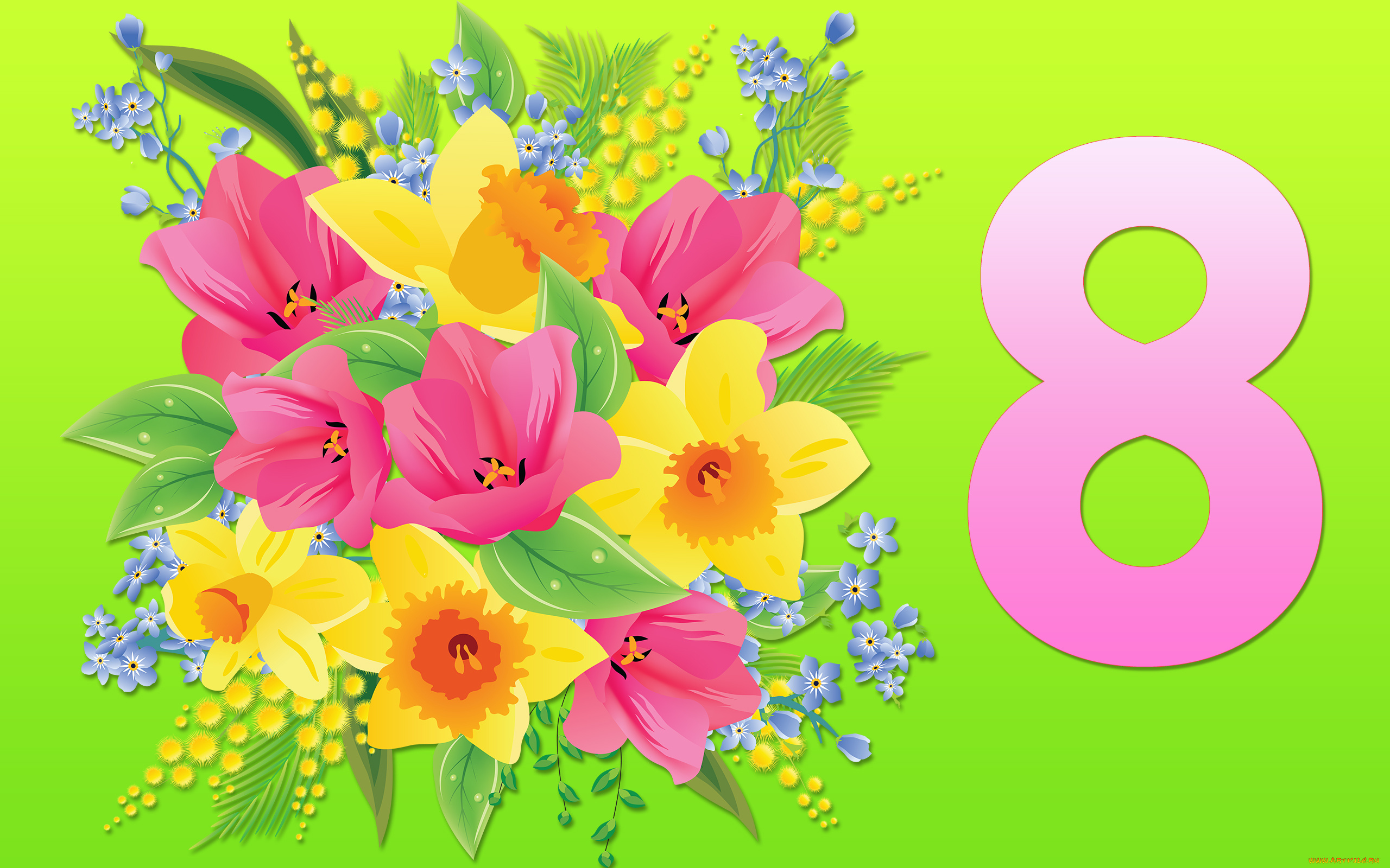 праздничные, международный, женский, день, -, 8, марта, 8, марта, фон, цветы