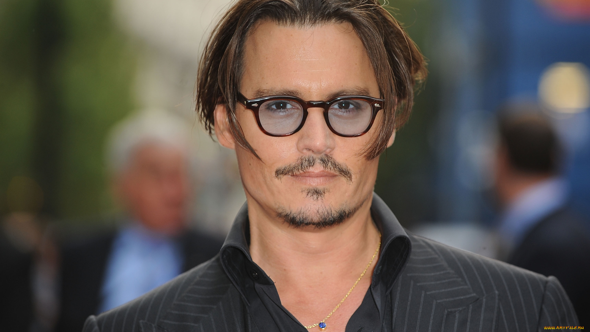 мужчины, johnny, depp, актер, лицо, очки, пиджак