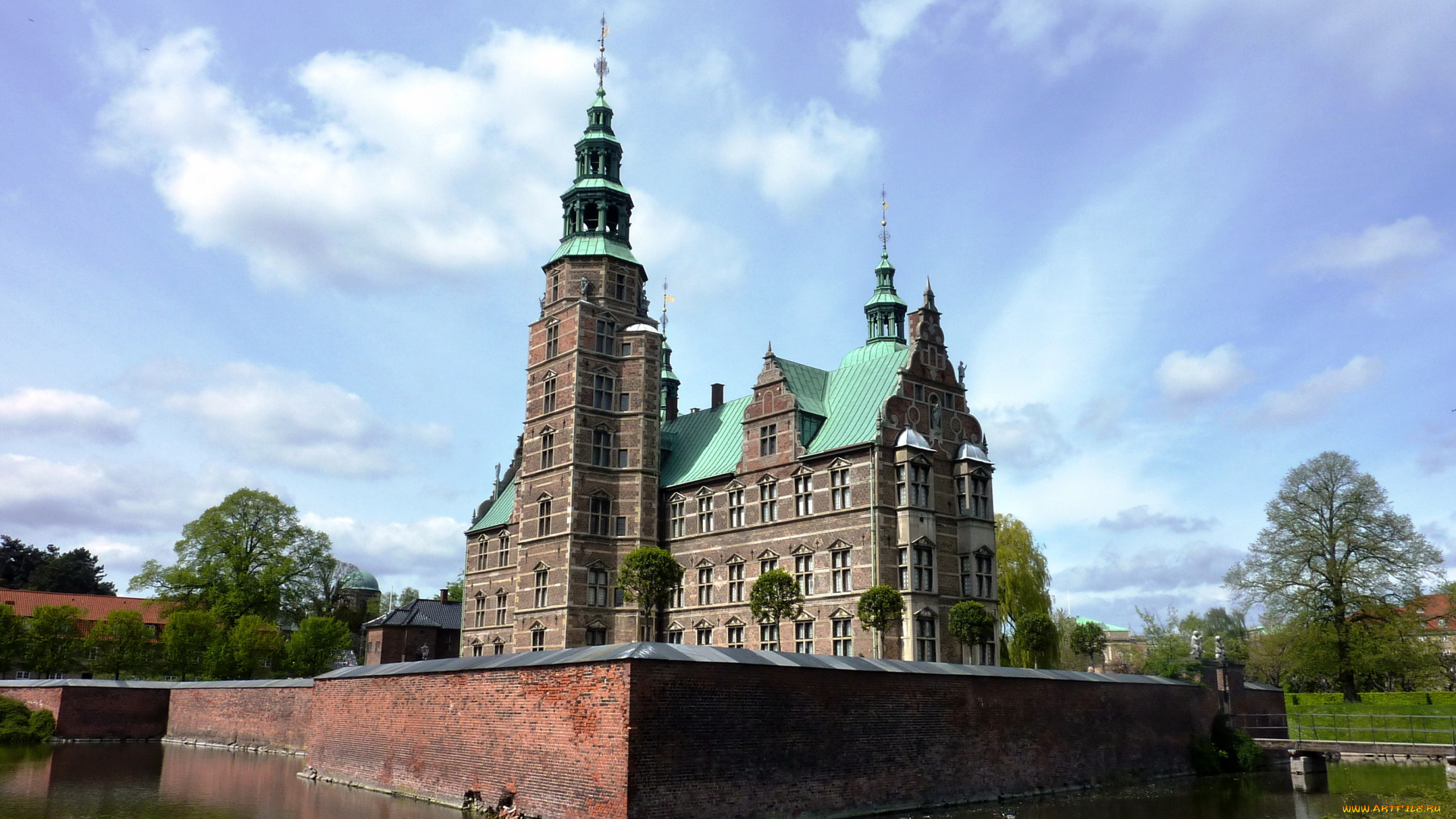 города, копенгаген, дания, rosenborg, castle, denmark, copenhagen