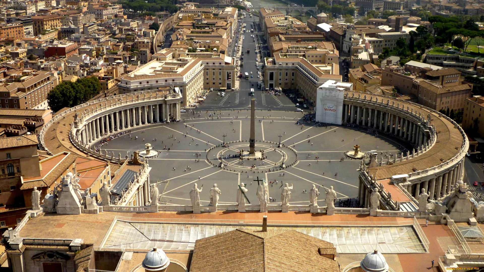 st, peters, cupola, view, города, рим, ватикан, италия, площадь, собор