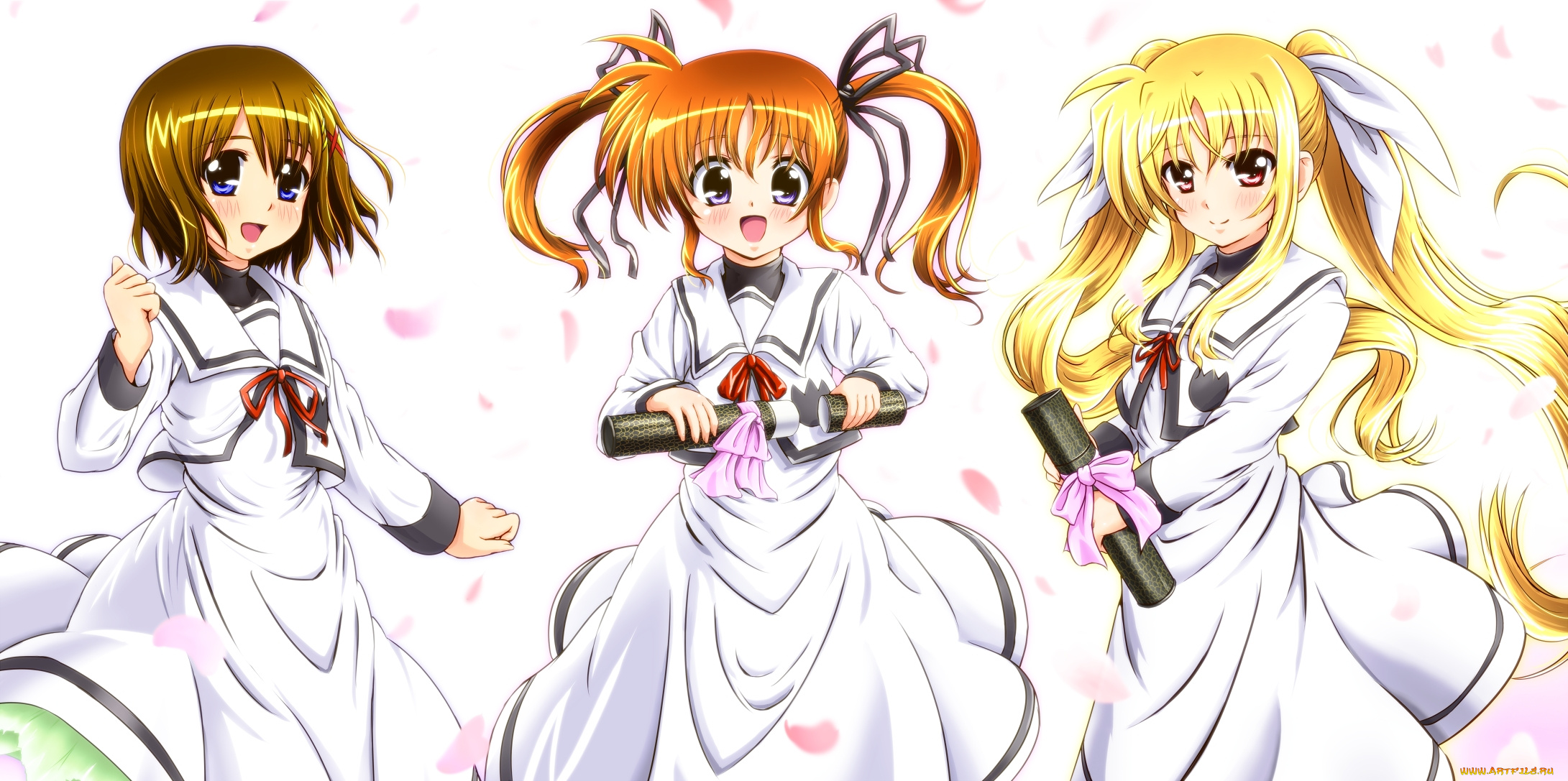 аниме, mahou, shoujo, lyrical, nanoha, takamachi, yagami, hayate, fate, testarossa, magical, girl