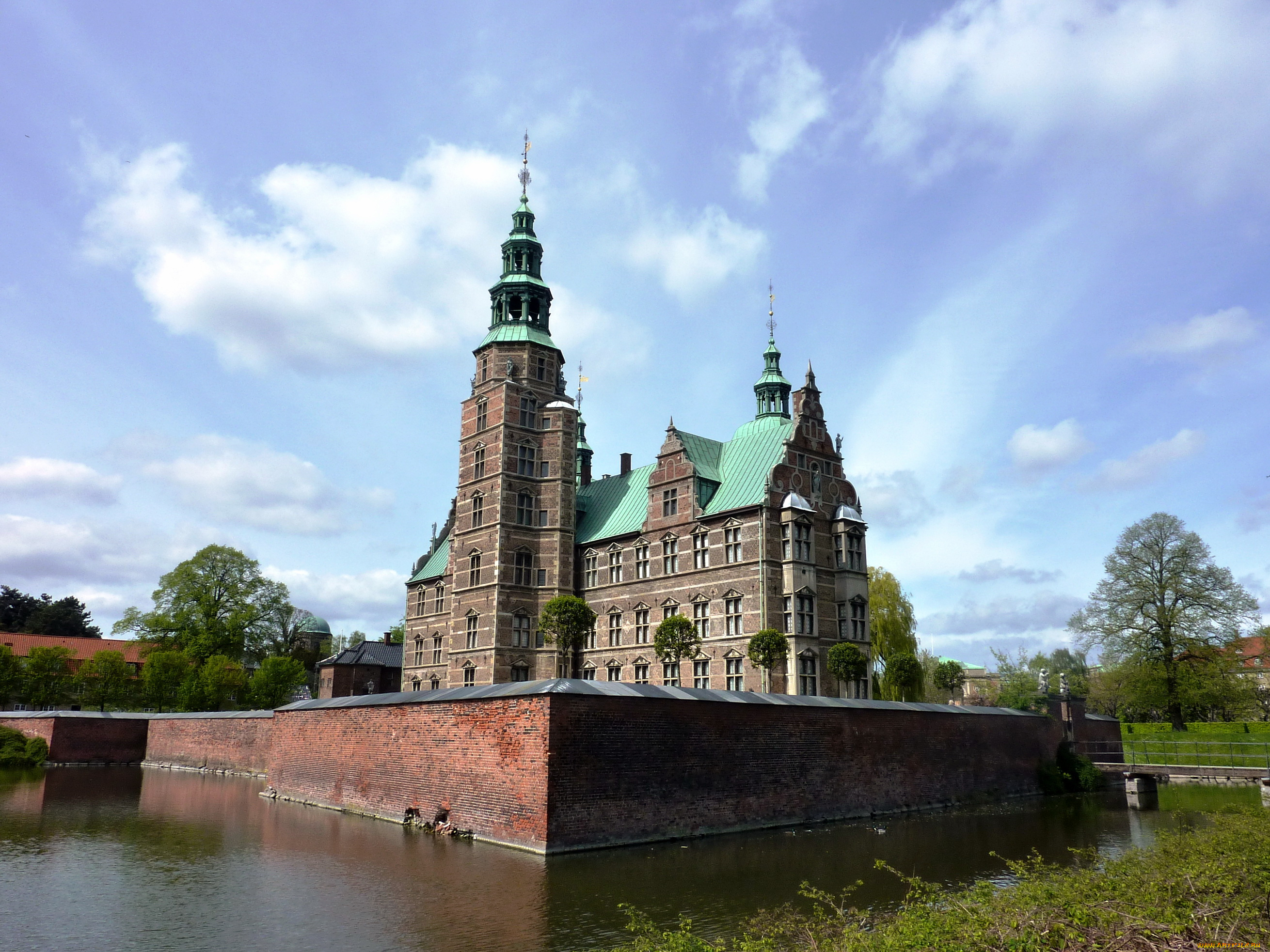 города, копенгаген, дания, rosenborg, castle, denmark, copenhagen