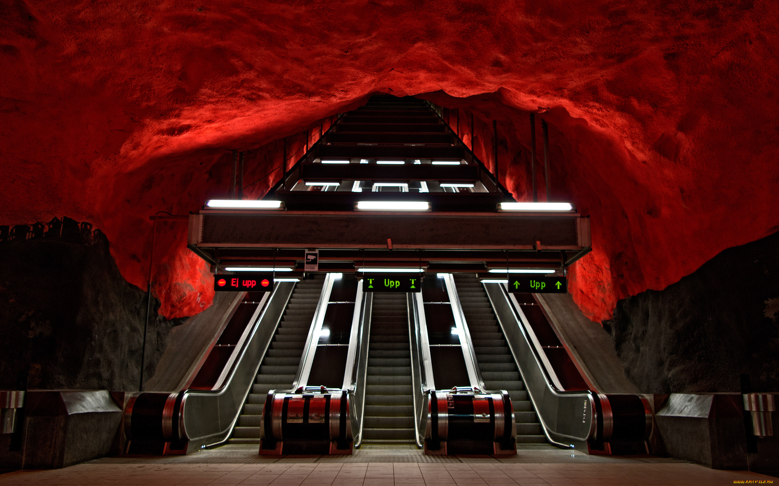 станция, метро, «solna, centrum», стокгольме, техника, подземка, эскалатор