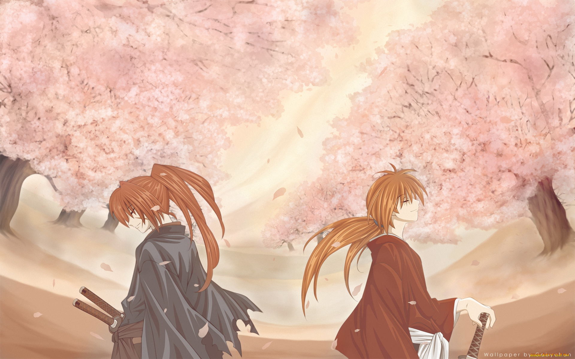 аниме, rurouni, kenshin, мужчина, kenshin, himura, самурай, меч