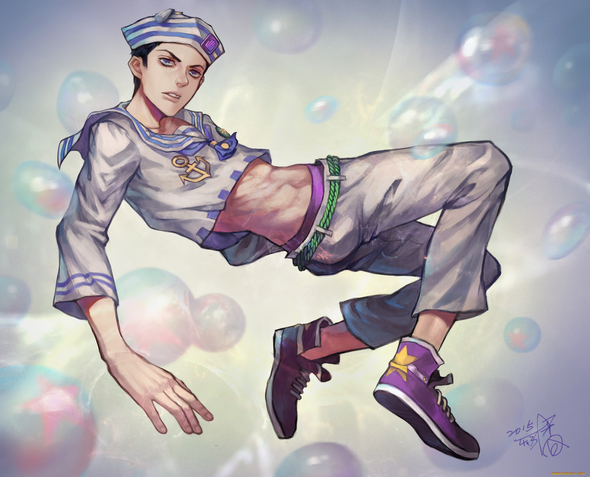 аниме, jojo`s, bizarre, adventure, парень