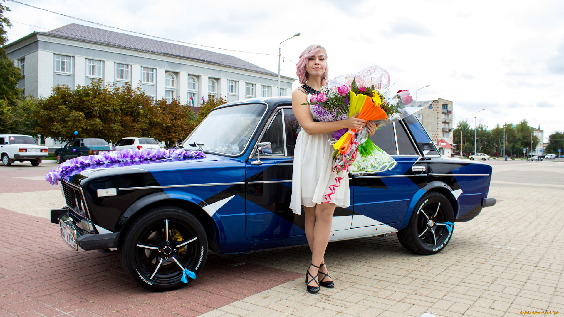 автомобили, -авто, с, девушками, lada, 2106