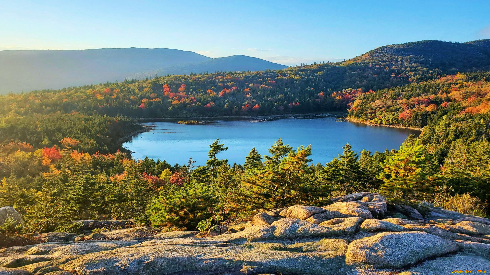 the, bowl, acadia, national, park, maine, природа, реки, озера, the, bowl, acadia, national, park