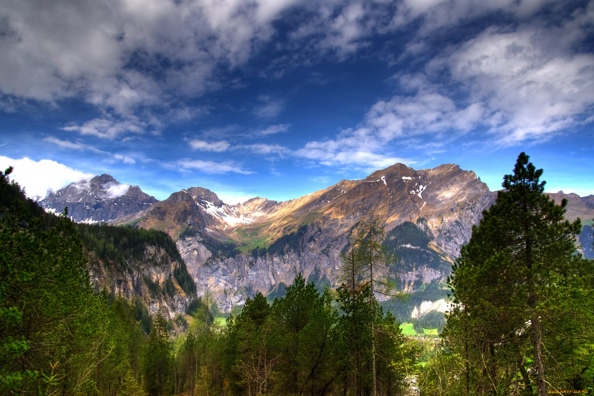 бернские, альпы, природа, горы, швейцария