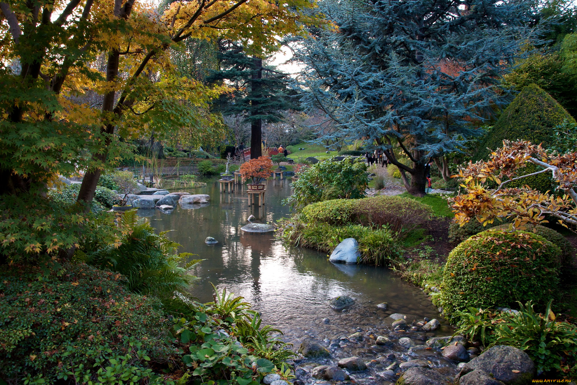 природа, парк, Японский, сад, альберта, кана, франция, париж