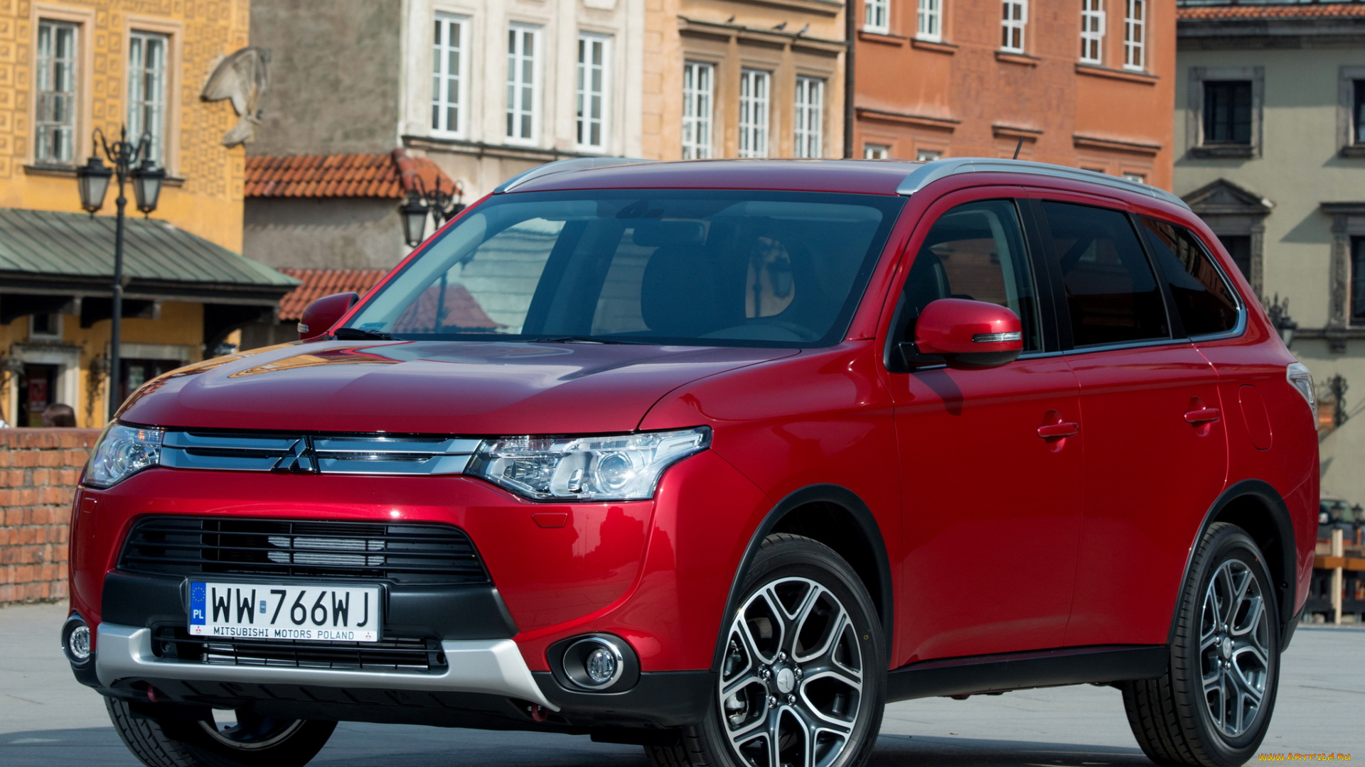 автомобили, mitsubishi, outlander, красный, 2014