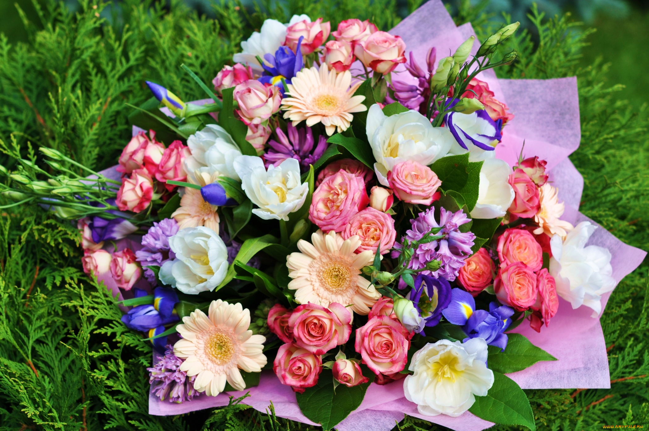 цветы, букеты, , композиции, гиацинты, ирисы, тюльпаны, розы, герберы