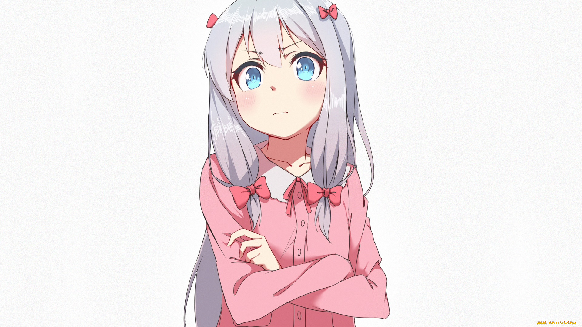 аниме, eromanga-sensei, девушка, взгляд, фон