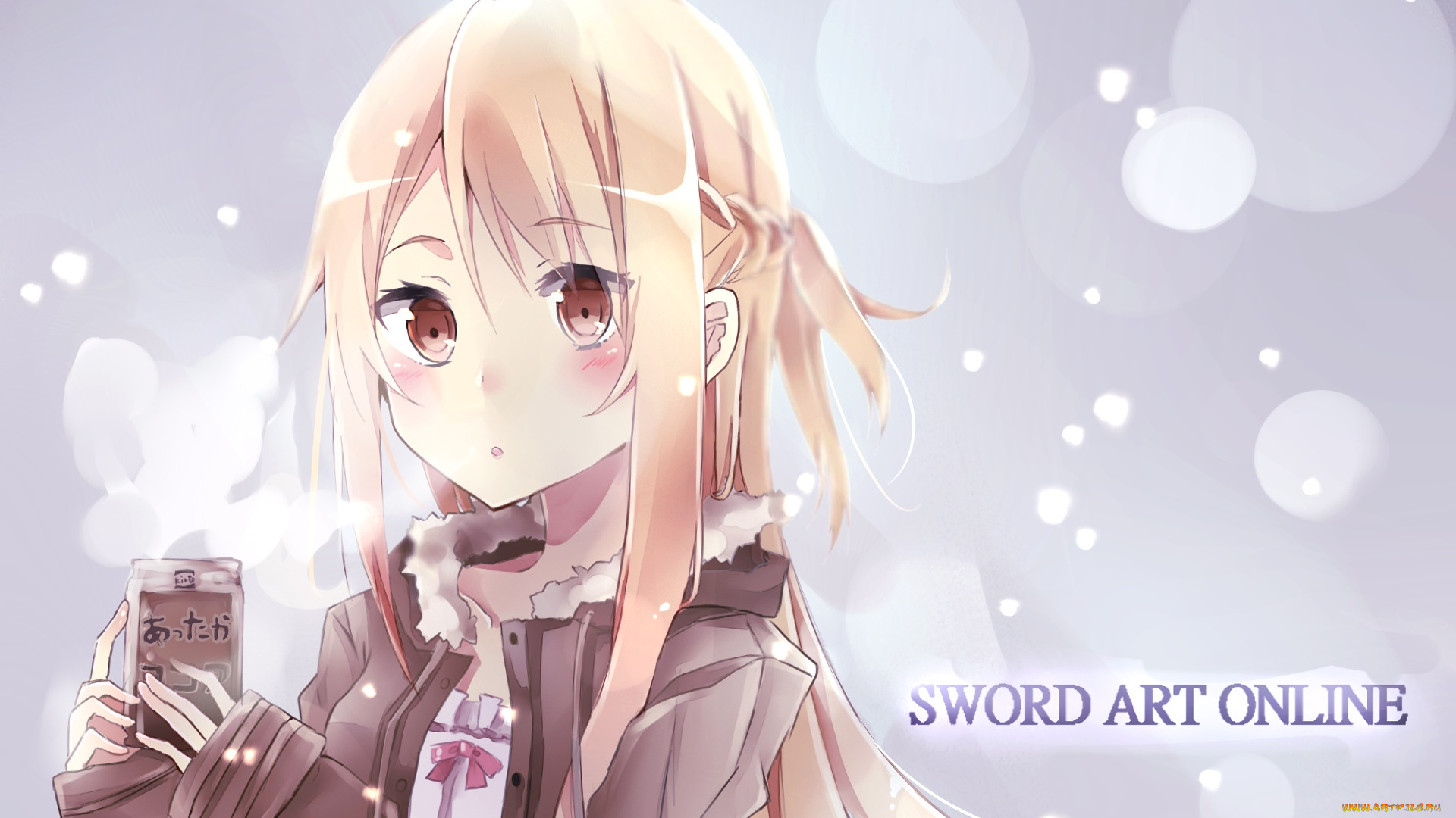 аниме, sword, art, online, взгляд, девушка, фон