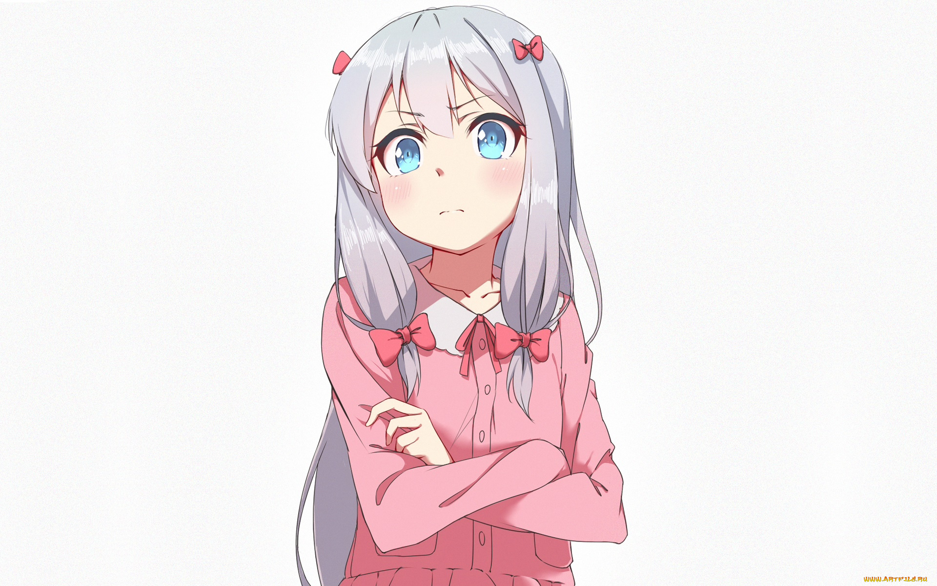 аниме, eromanga-sensei, девушка, взгляд, фон