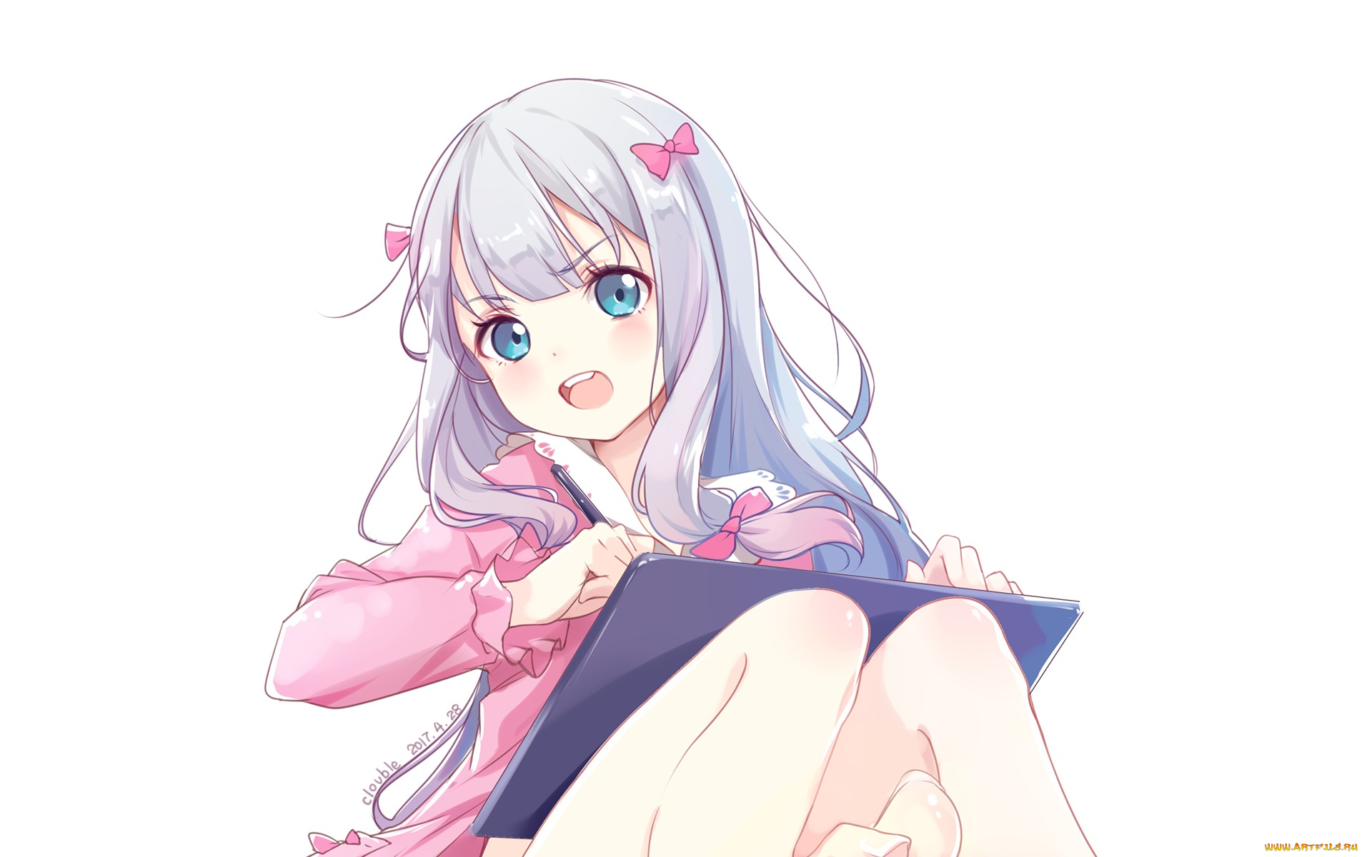 аниме, eromanga-sensei, фон, взгляд, девушка