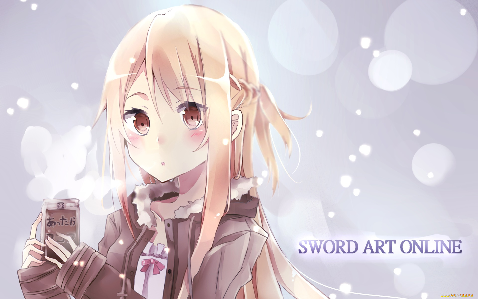 аниме, sword, art, online, взгляд, девушка, фон