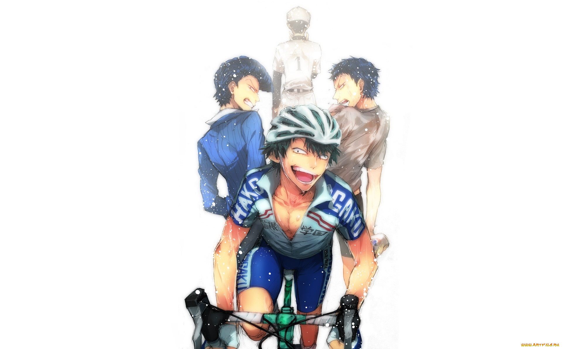 аниме, yowamushi, pedal, парни