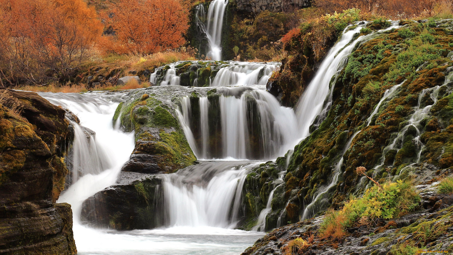 gjainn, waterfall, iceland, природа, водопады, gjainn, waterfall