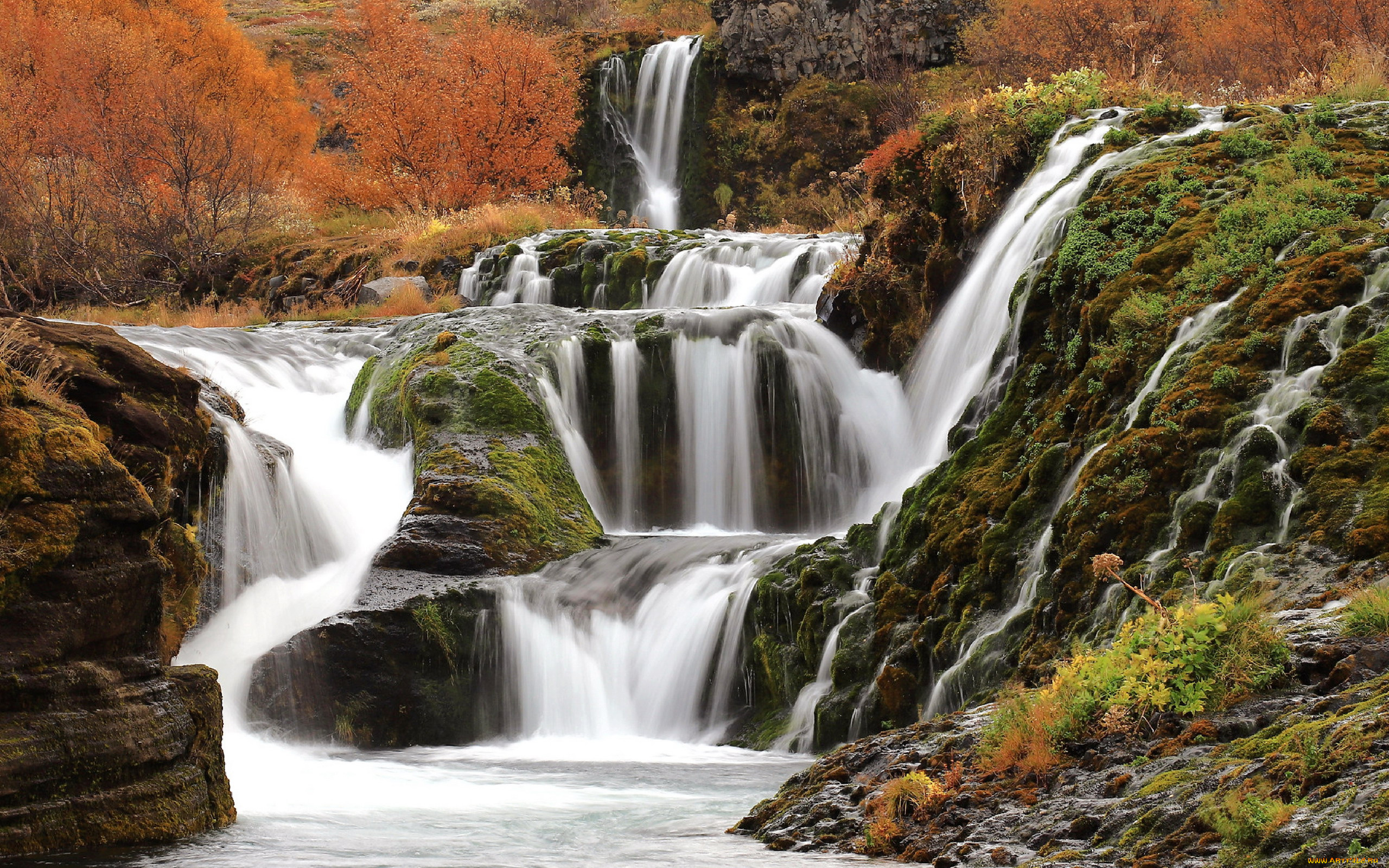 gjainn, waterfall, iceland, природа, водопады, gjainn, waterfall