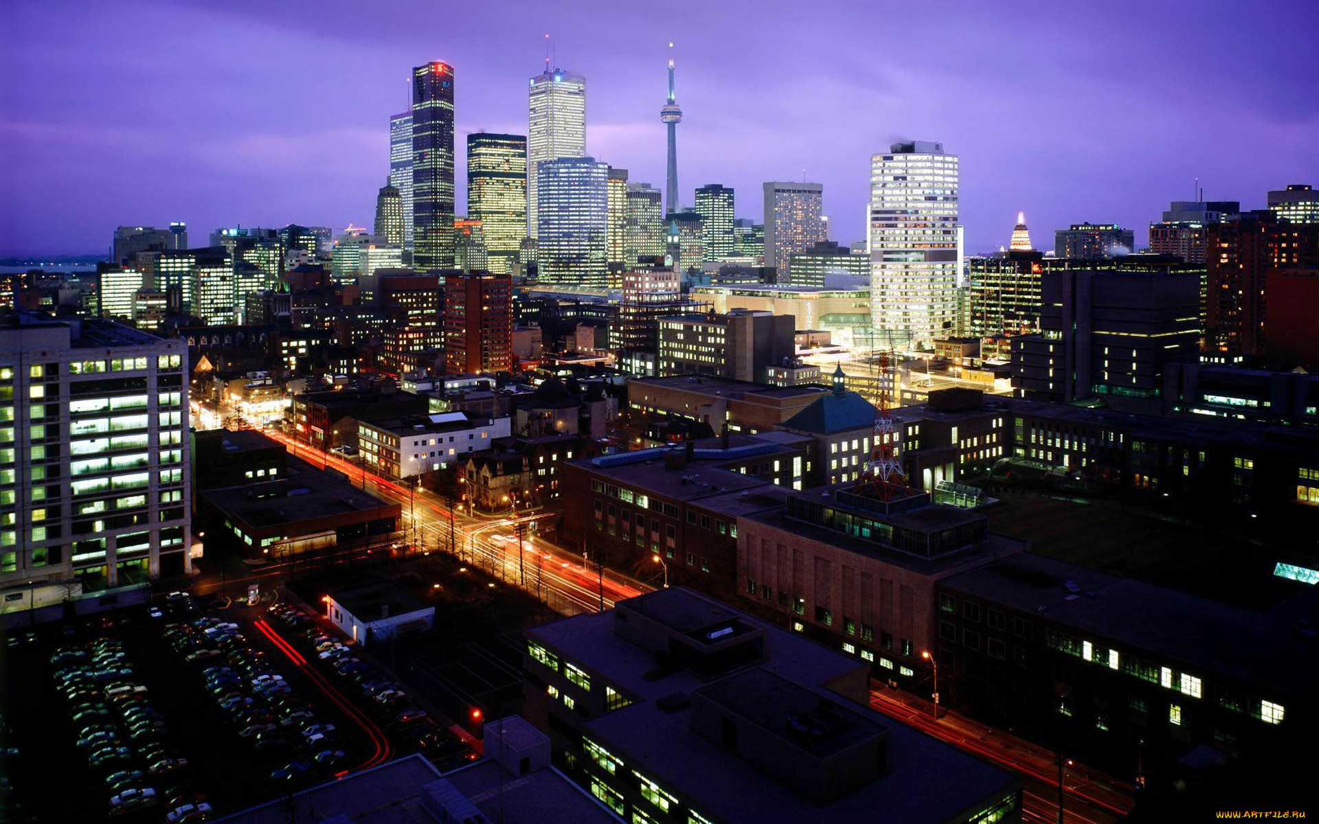 toronto, skyline, ontario, canada, города, торонто, канада