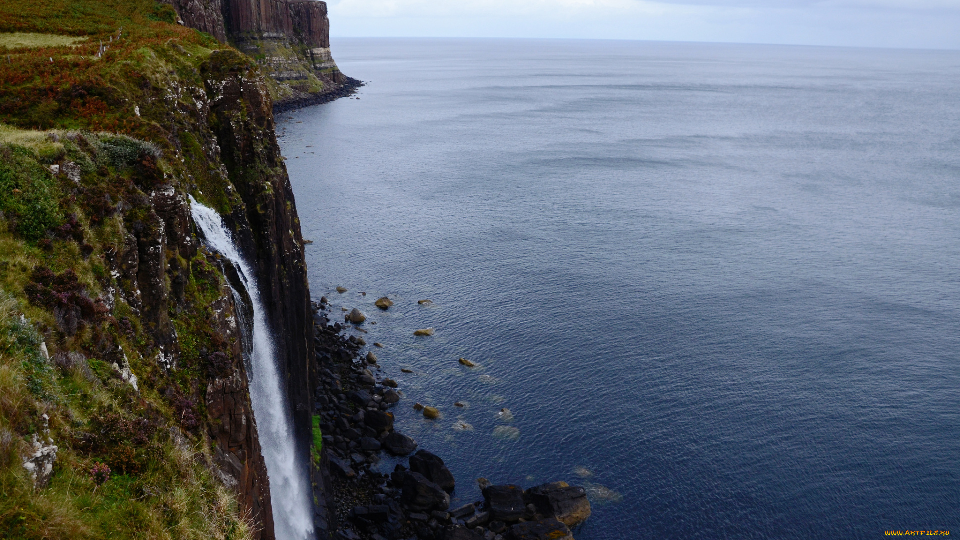 mealt, falls, isle, of, skye, scotland, природа, водопады, побережье, скала, шотландия, остров, скай, loch, kilt, rock, озеро