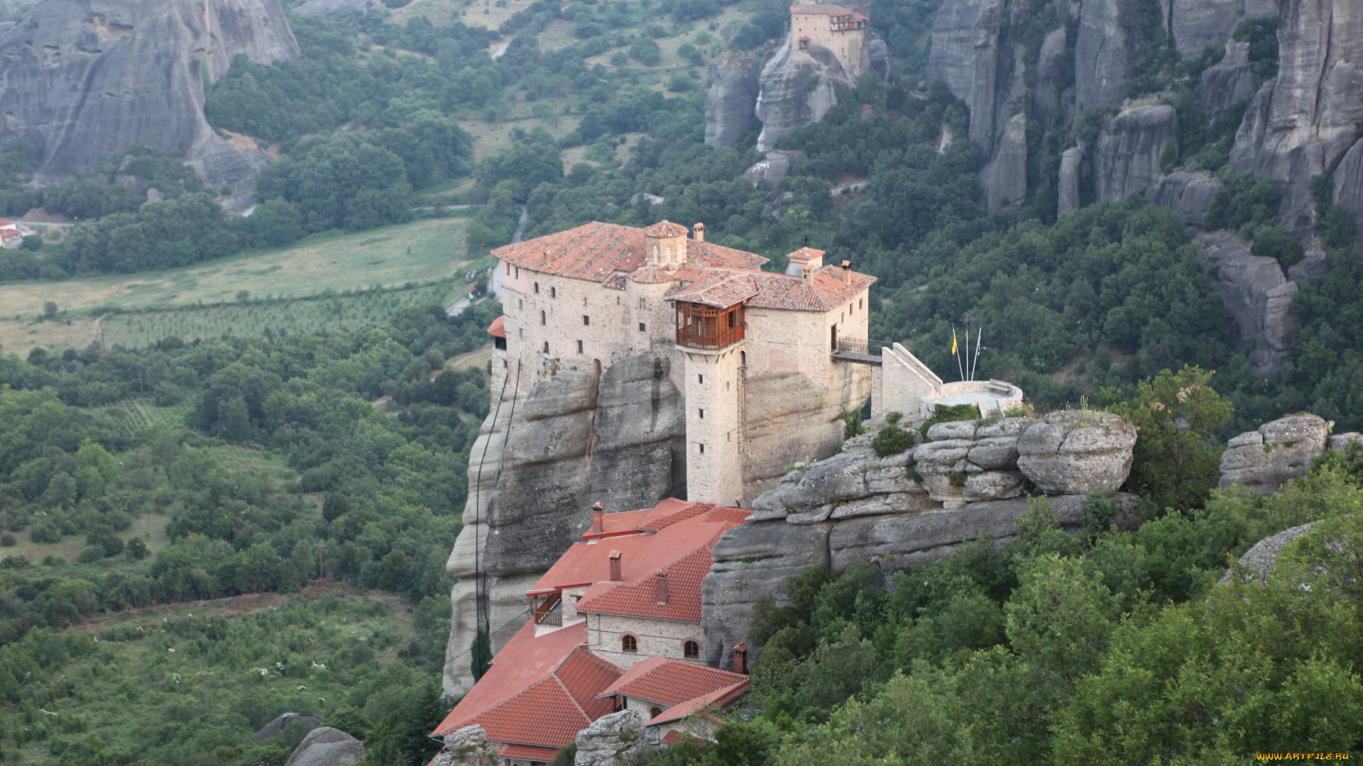 saint, nicholas, anapafsas, monastery, meteora, greece, города, православные, церкви, монастыри, долина, скалы, монастырь, греция, метеоры