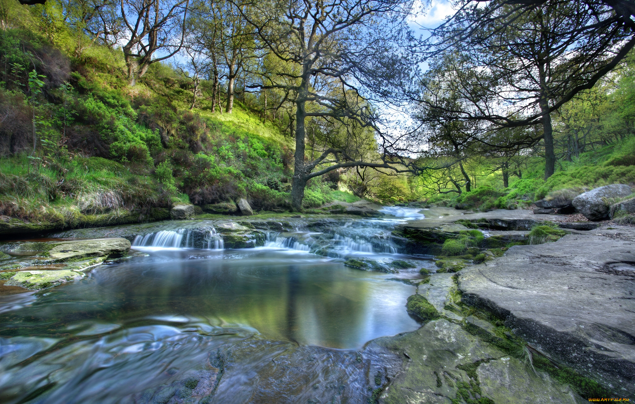 peak, district, national, park, england, природа, реки, озера, национальный, парк, пик-дистрикт, англия, река, деревья, склоны