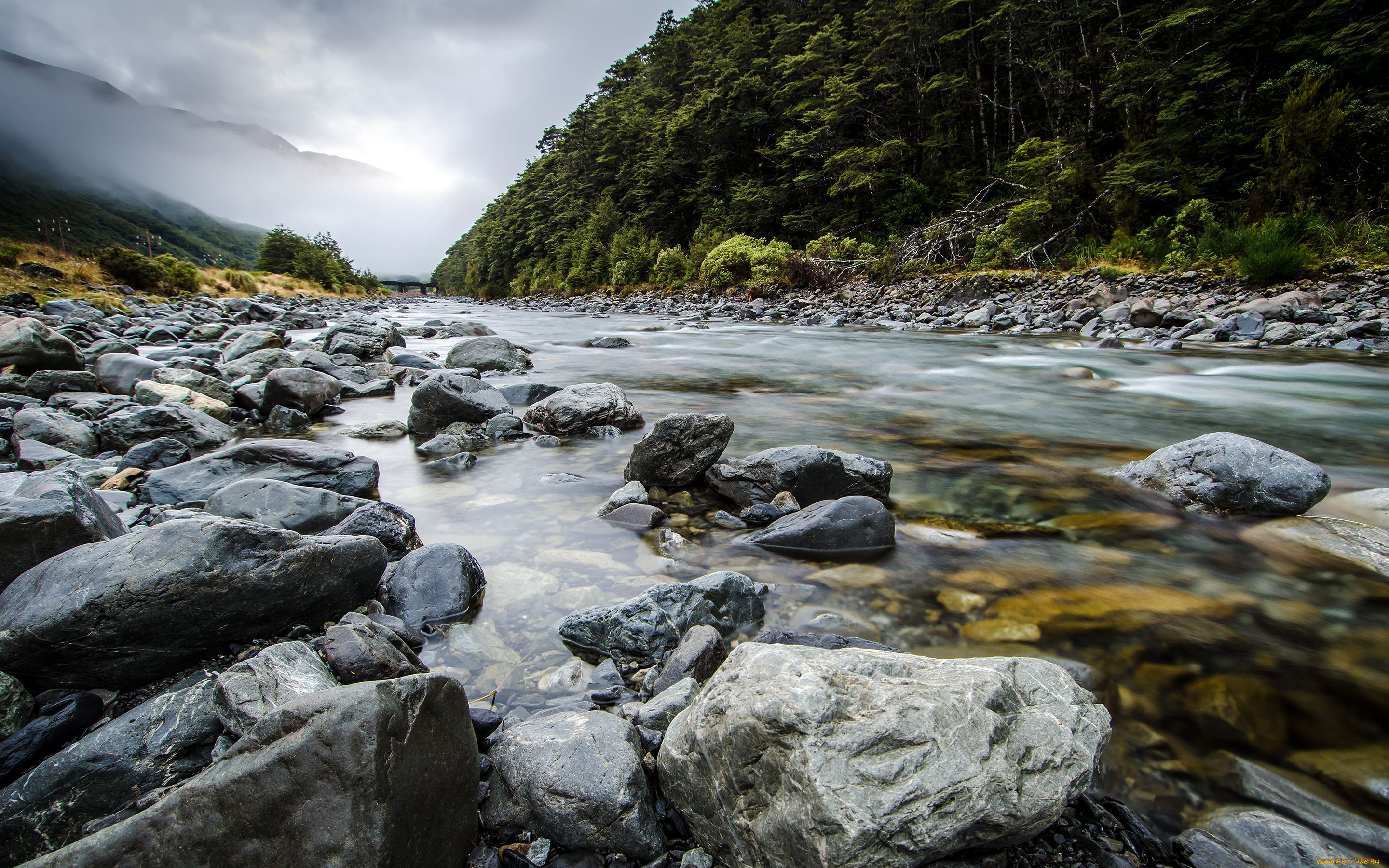 bealey, river, new, zealand, природа, реки, озера, новая, зеландия, река, камни, лес