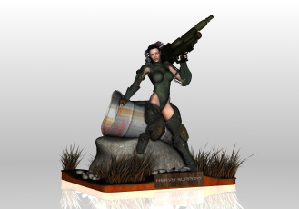 Картинка 3д+графика fantasy+ фантазия девушка оружие взгляд