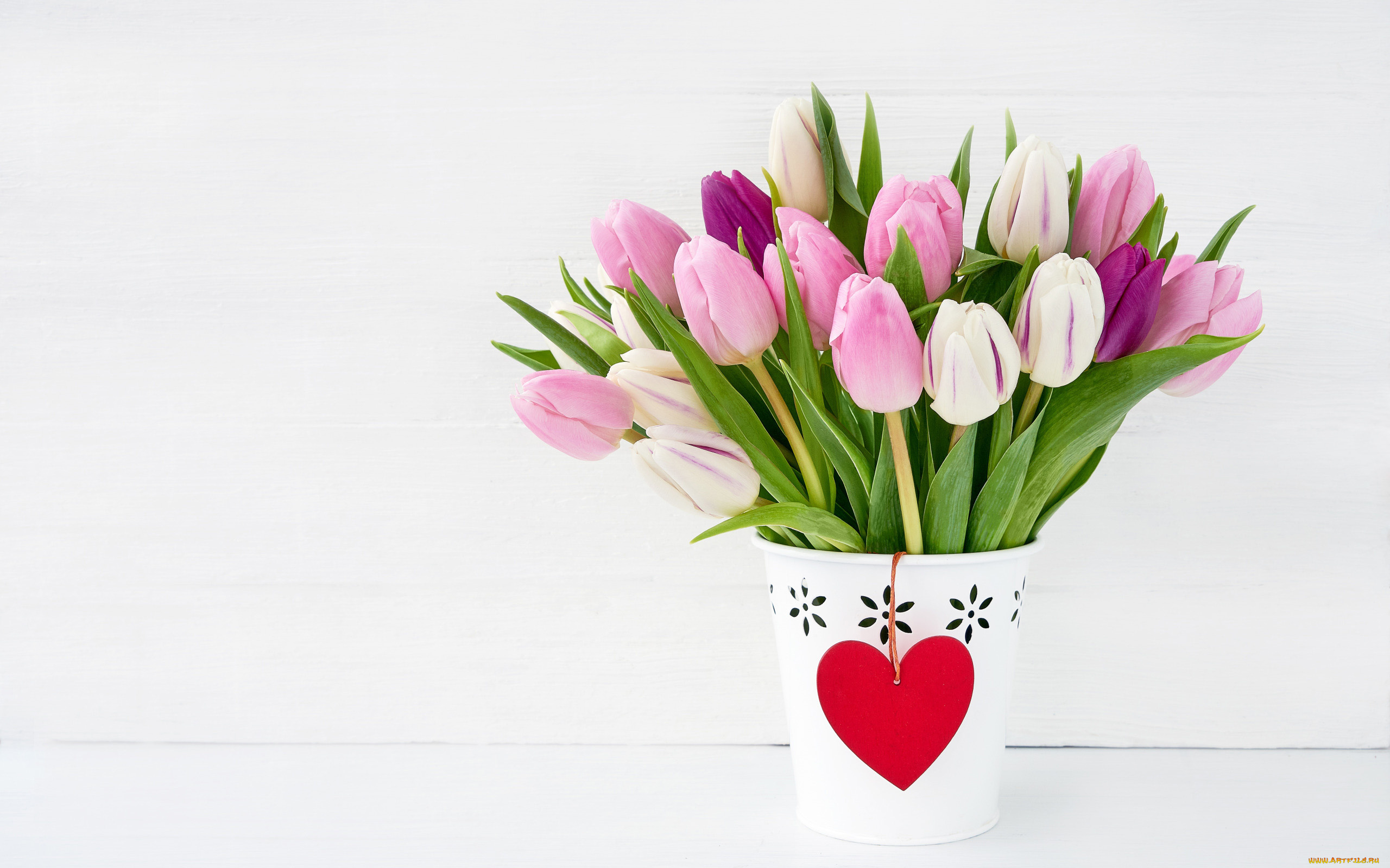 цветы, тюльпаны, бутоны, ваза