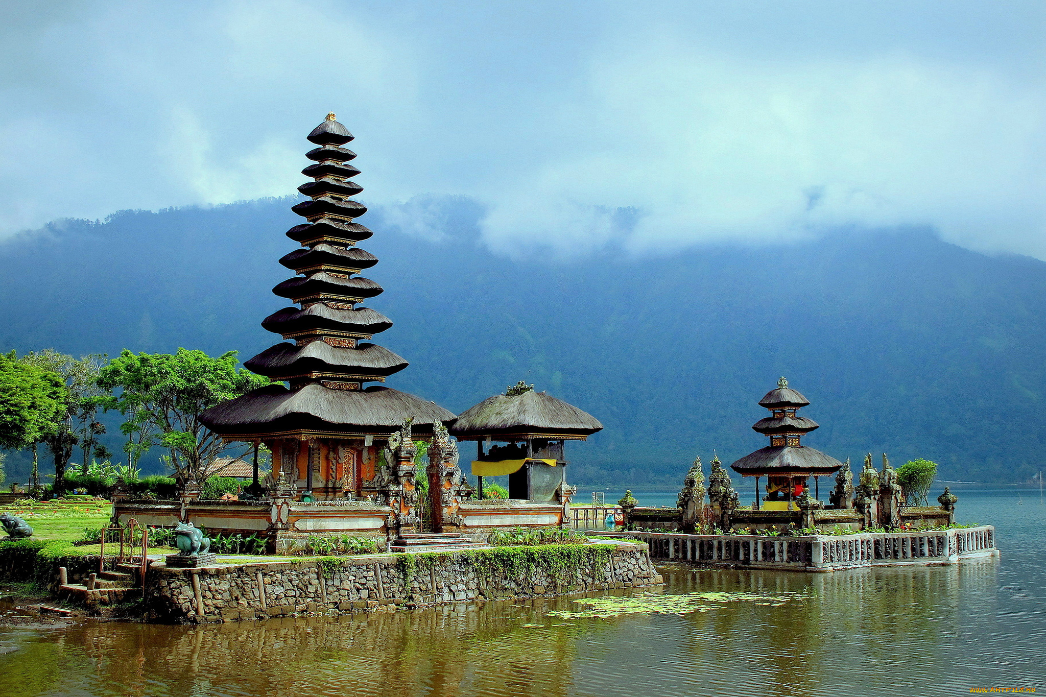 pura, ulun, danu, bratan, bali, indonesia, города, буддистские, другие, храмы, lake, бали, индонезия, озера, братан