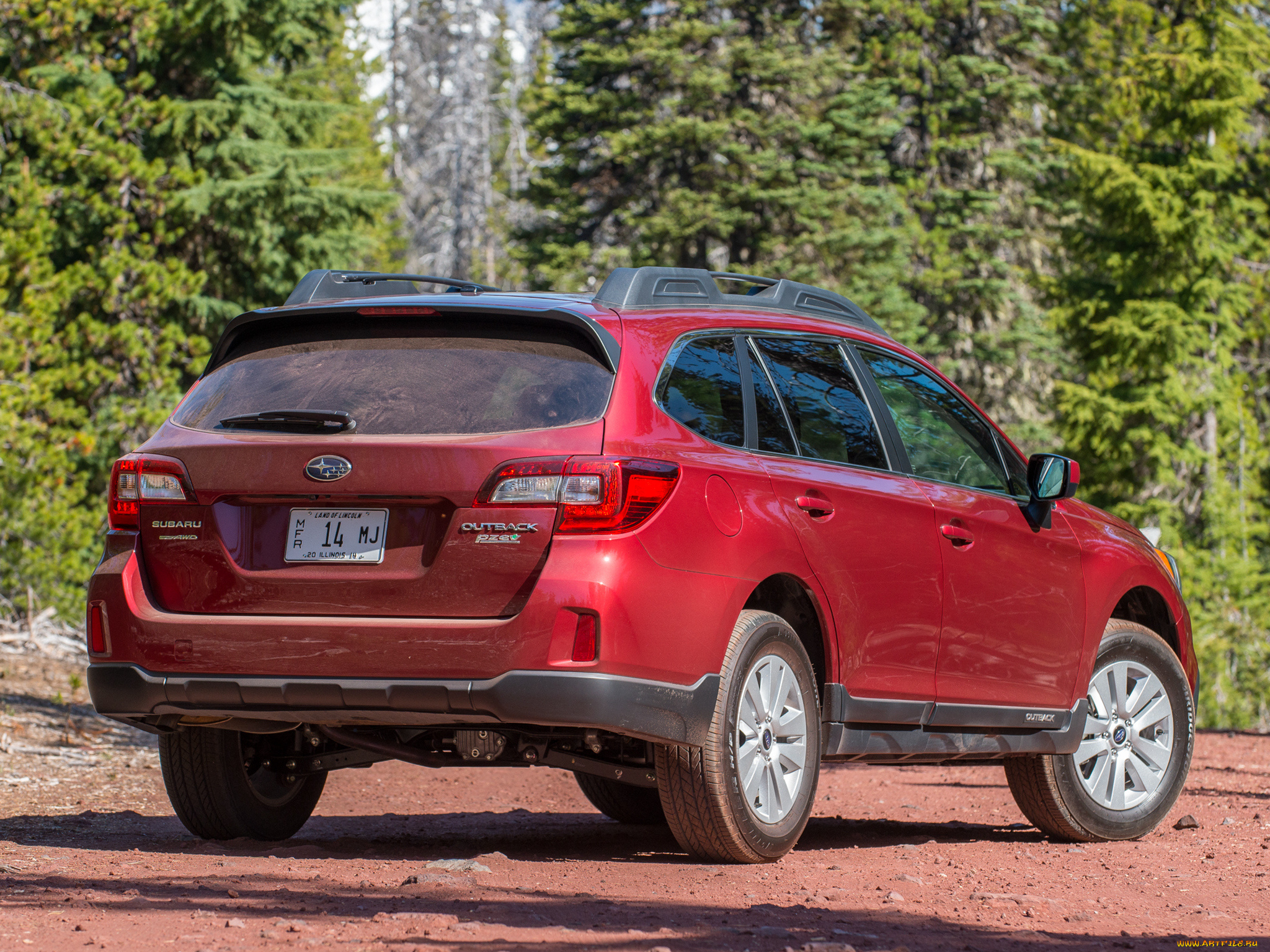 автомобили, subaru, 2-5i, outback, красный, 2015г, us-spec