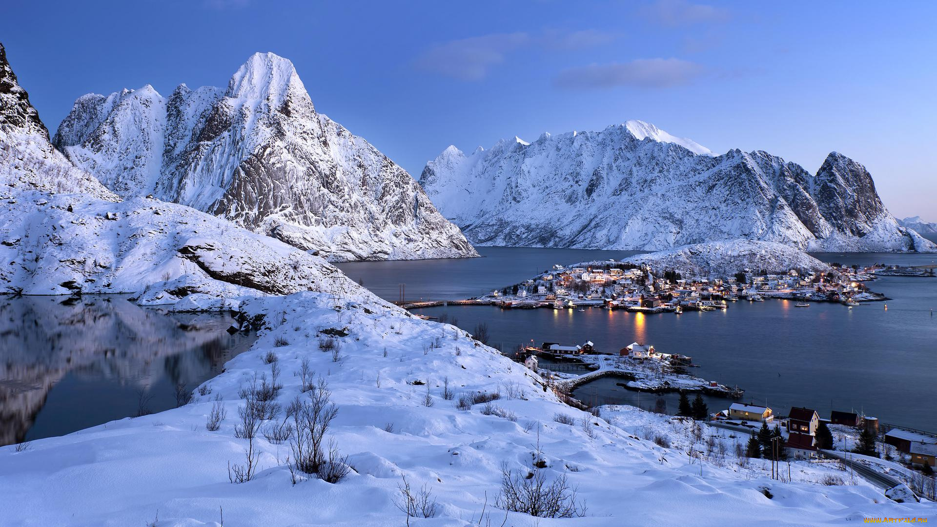 города, -, пейзажи, норвегия, lofoten, islands, лофотенские, острова, norway