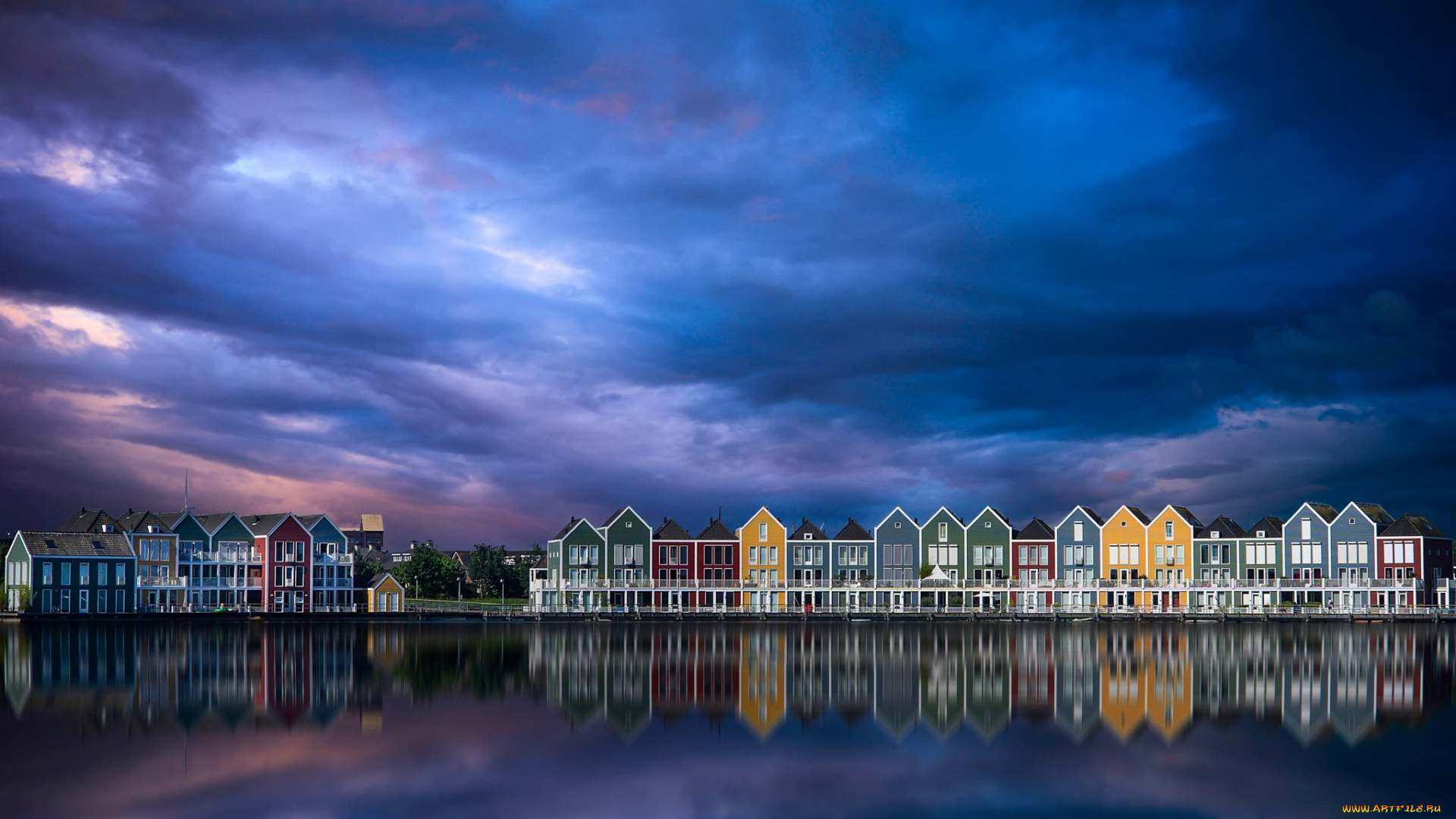 города, -, панорамы, нидерланды