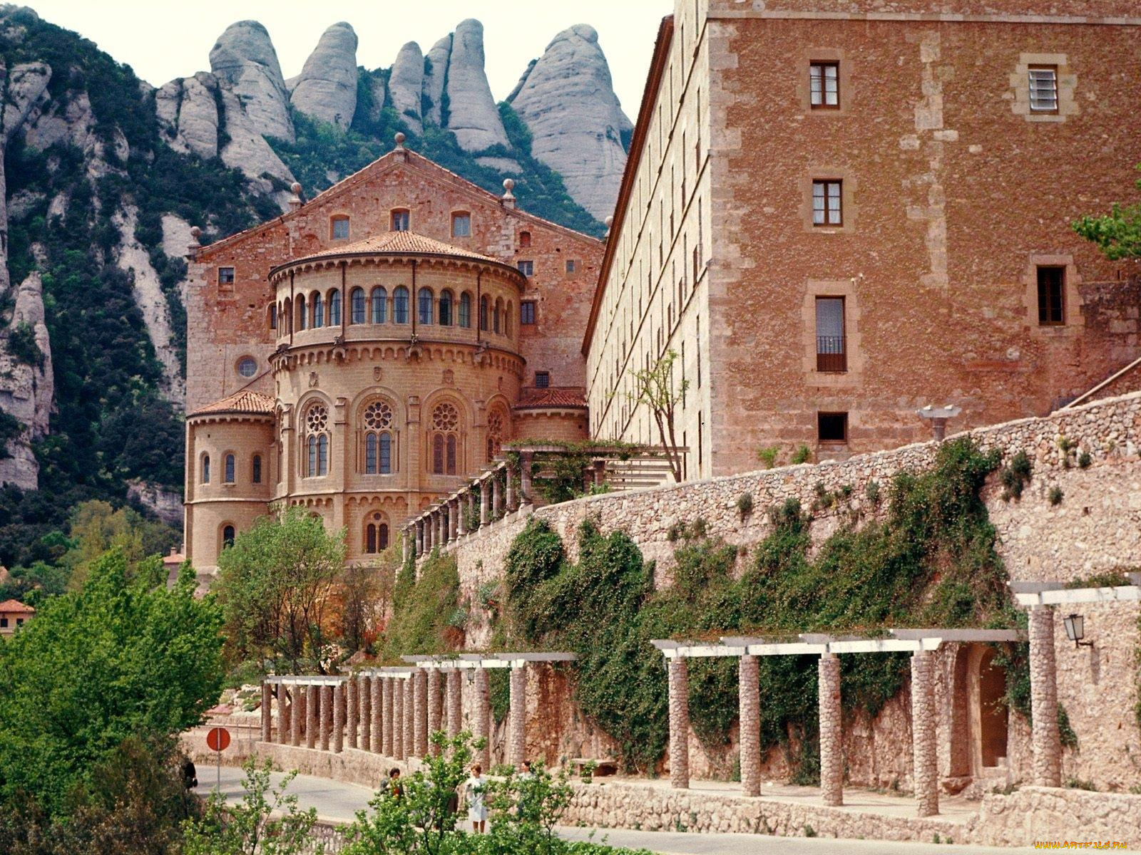 monastery, of, montserrat, spain, города, католические, соборы, костелы, аббатства