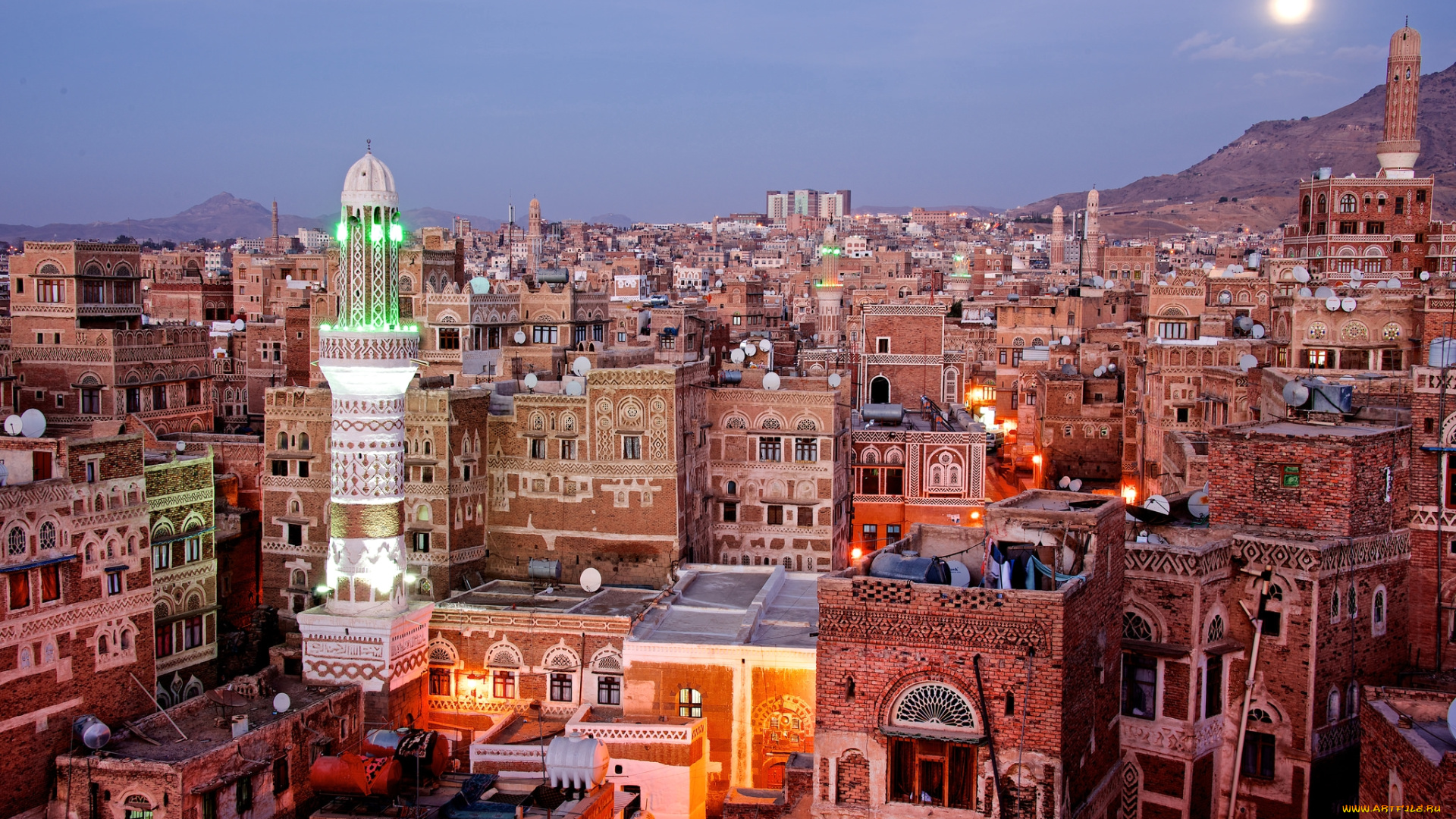 сана, , йемен, города, -, столицы, государств, панорама