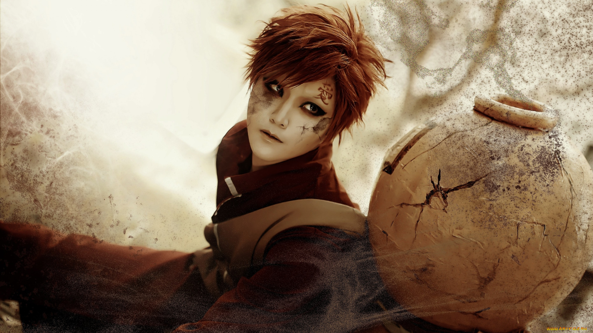 разное, арты, naruto, clamp90357, cosplay, gaara, песок