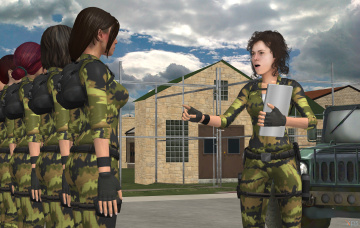 Картинка 3д+графика армия+ military девушки фон взгляд