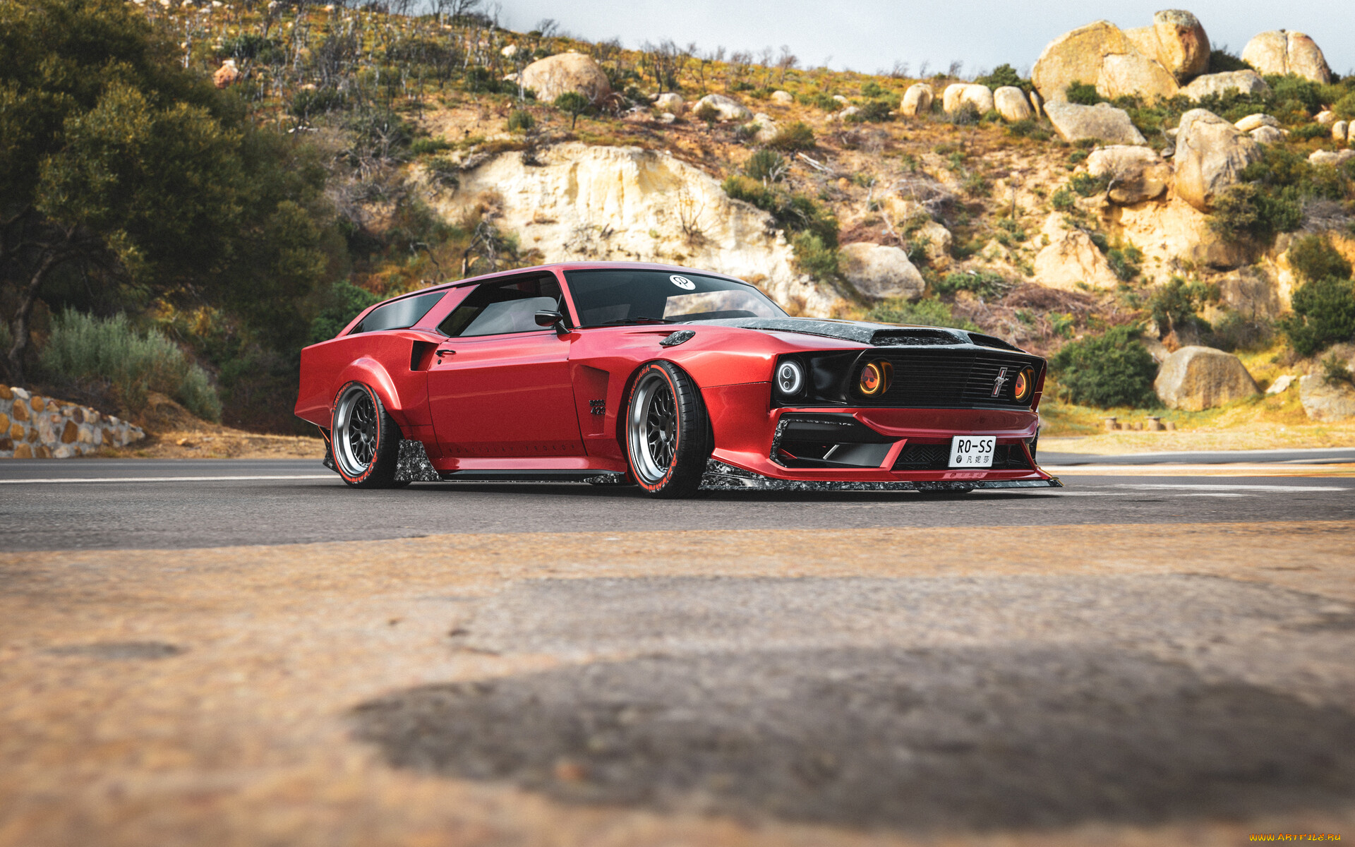 ford, mustang, boss, 429, автомобили, 3д, ford, mustang, boss, 429, shooting, brake, tuning, car, тюнинг, авто