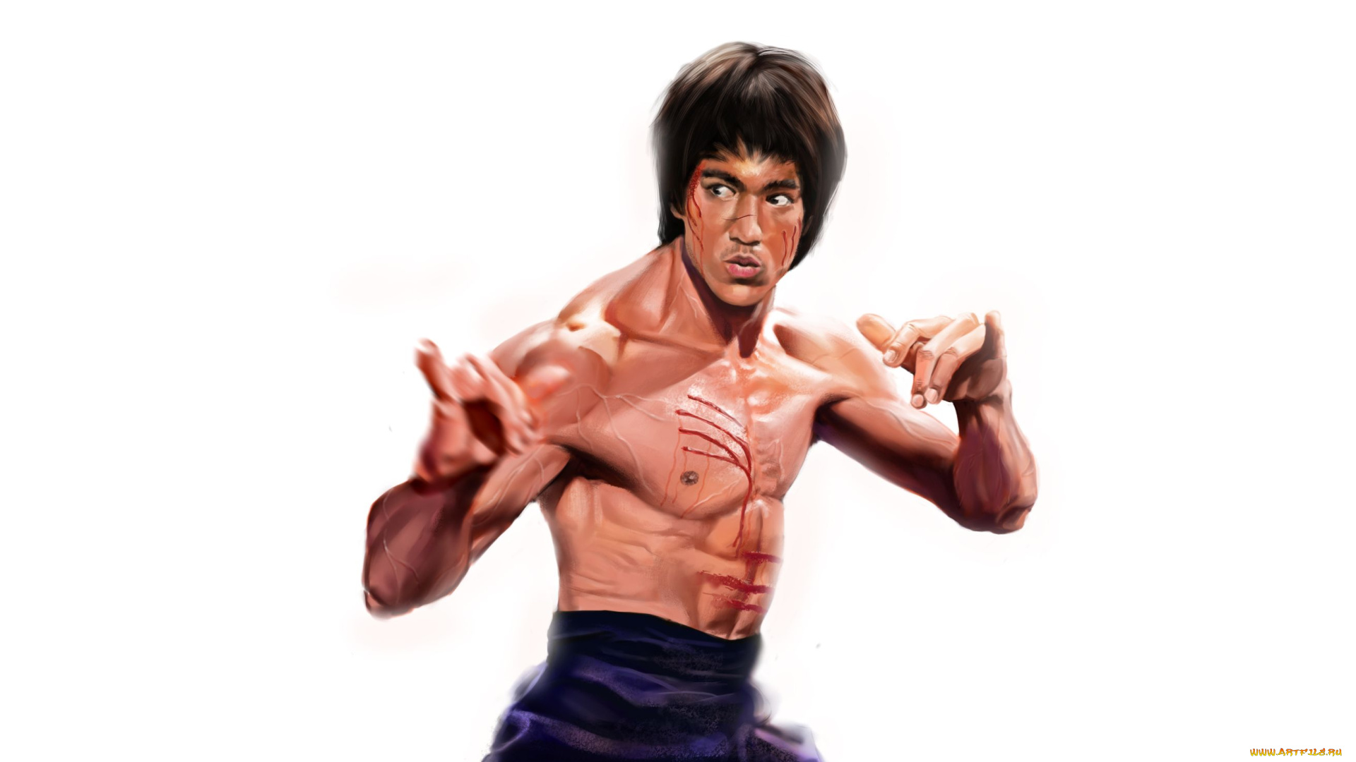 bruce, lee, рисованные, люди