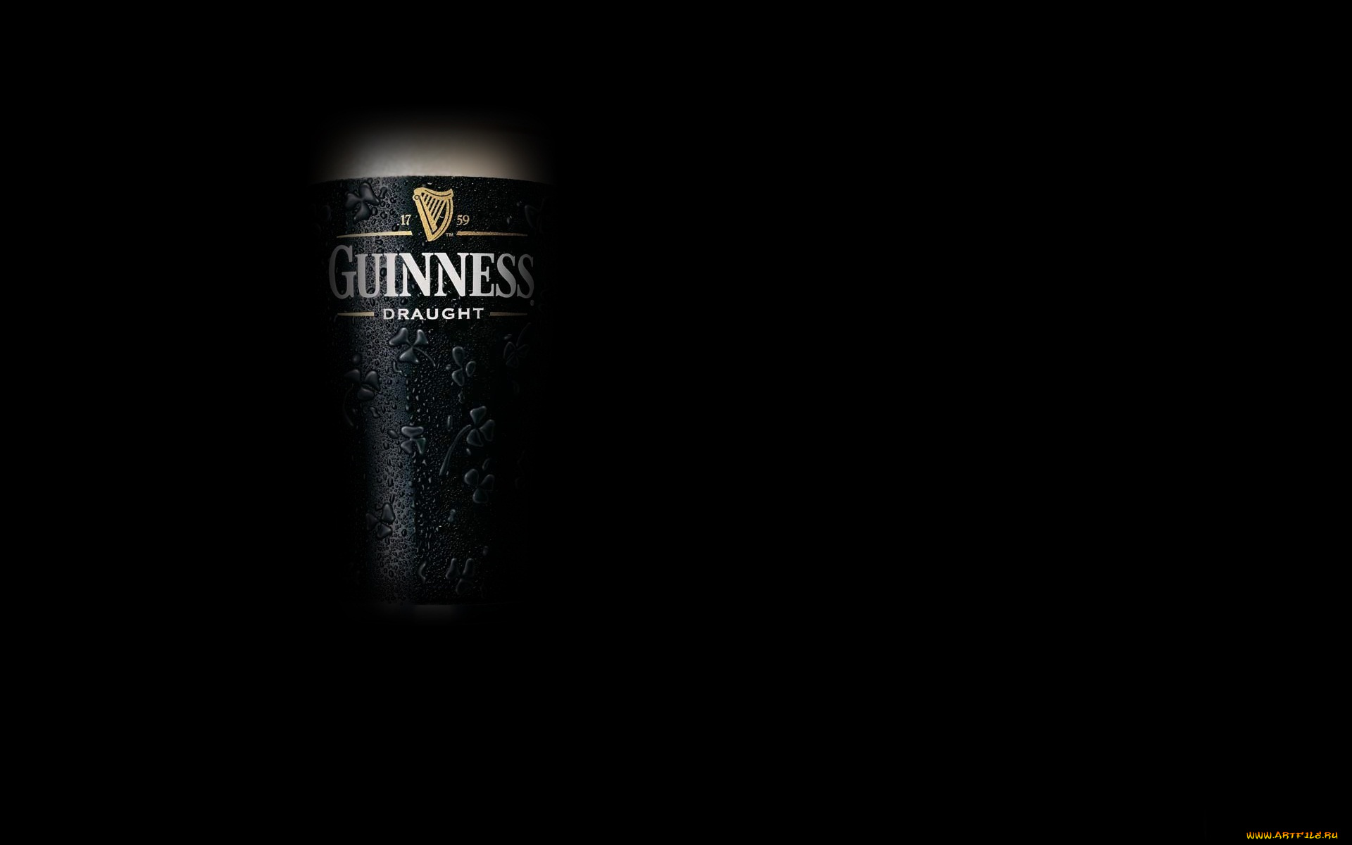 бренды, guinness, холодное, капли, темный, фон, стакан, пиво