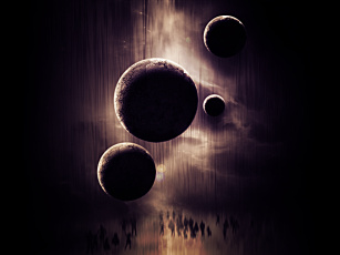Картинка космос арт звёзды туманность планеты
