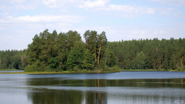 Картинка Чарское озеро природа реки озера остров вода лес