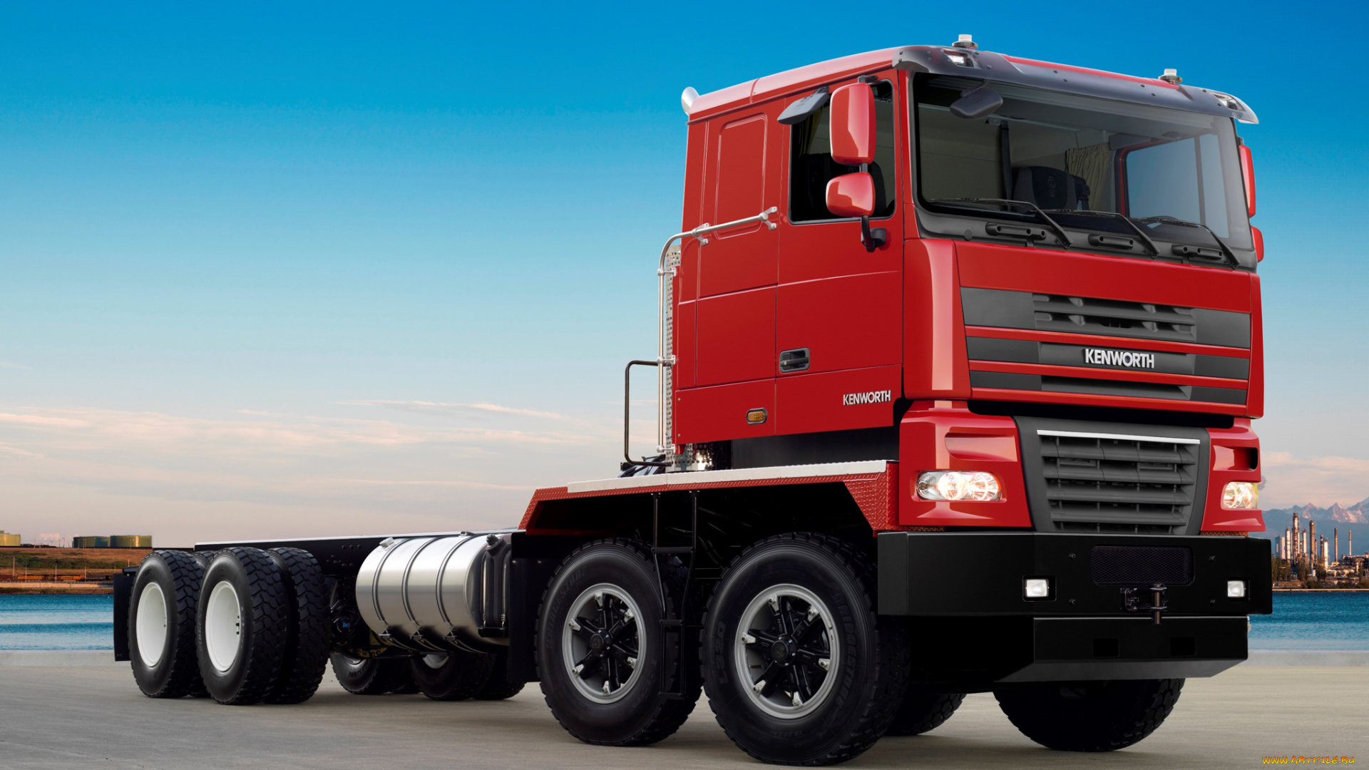 автомобили, kenworth, красный, k500