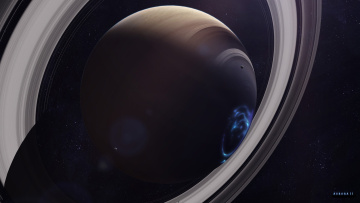 Картинка космос арт звезды кольца планеты